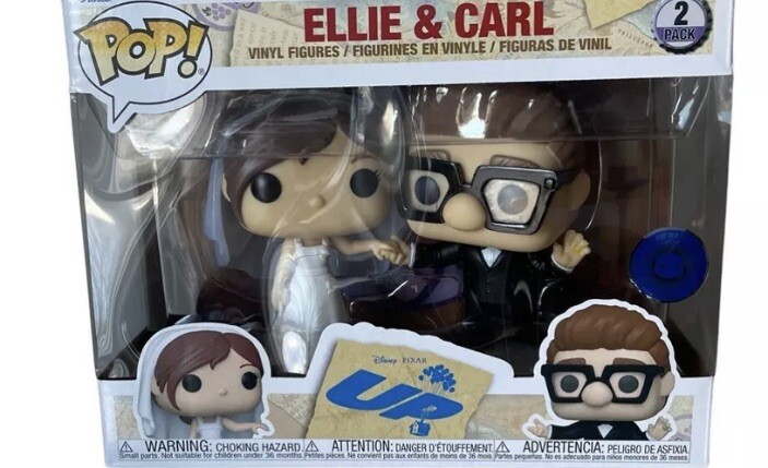 FUNKO POP Disney Pixar UP Carl And Ellie Wedding 2 PACK Exclusive Pop in a 📦 🔥