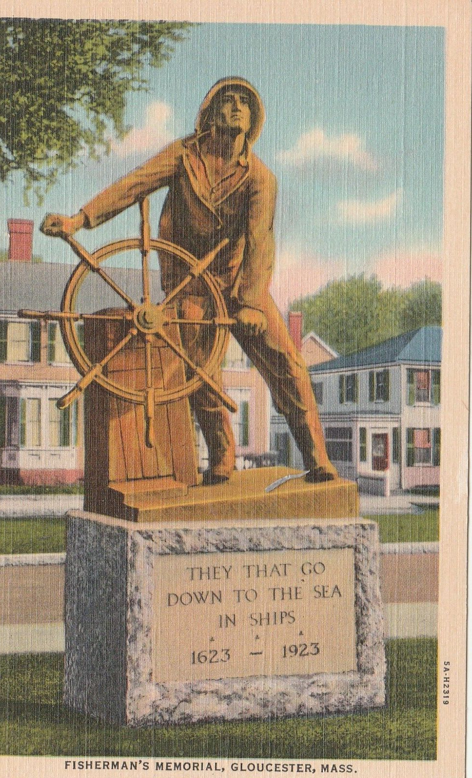 Gloucester MA-Massachusetts, Fishermen\'s Memorial, Vintage Souvenir Postcard Gloucester MA-Massachusetts, Fishermen\'s Memorial, Vintage Souvenir Postcard