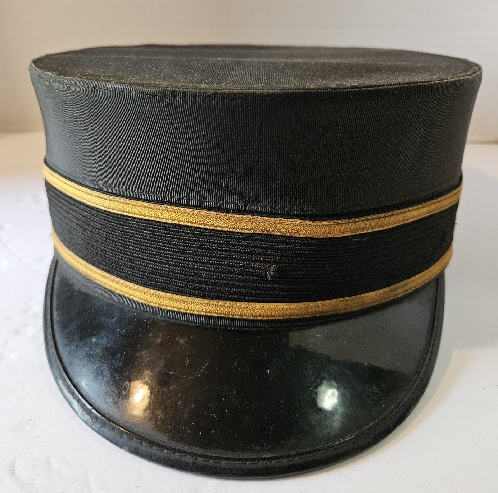 Original Vintage Trainman Conductor Hat Railroad Striped Uniform Cap