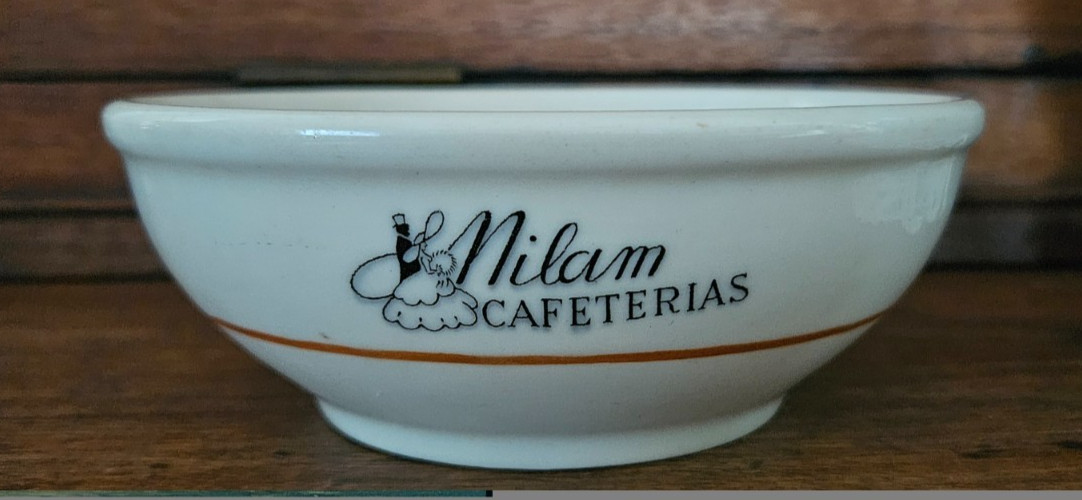 Vintage Milam Cafeterias Restaurant ware bowl (Syracuse China) 1949