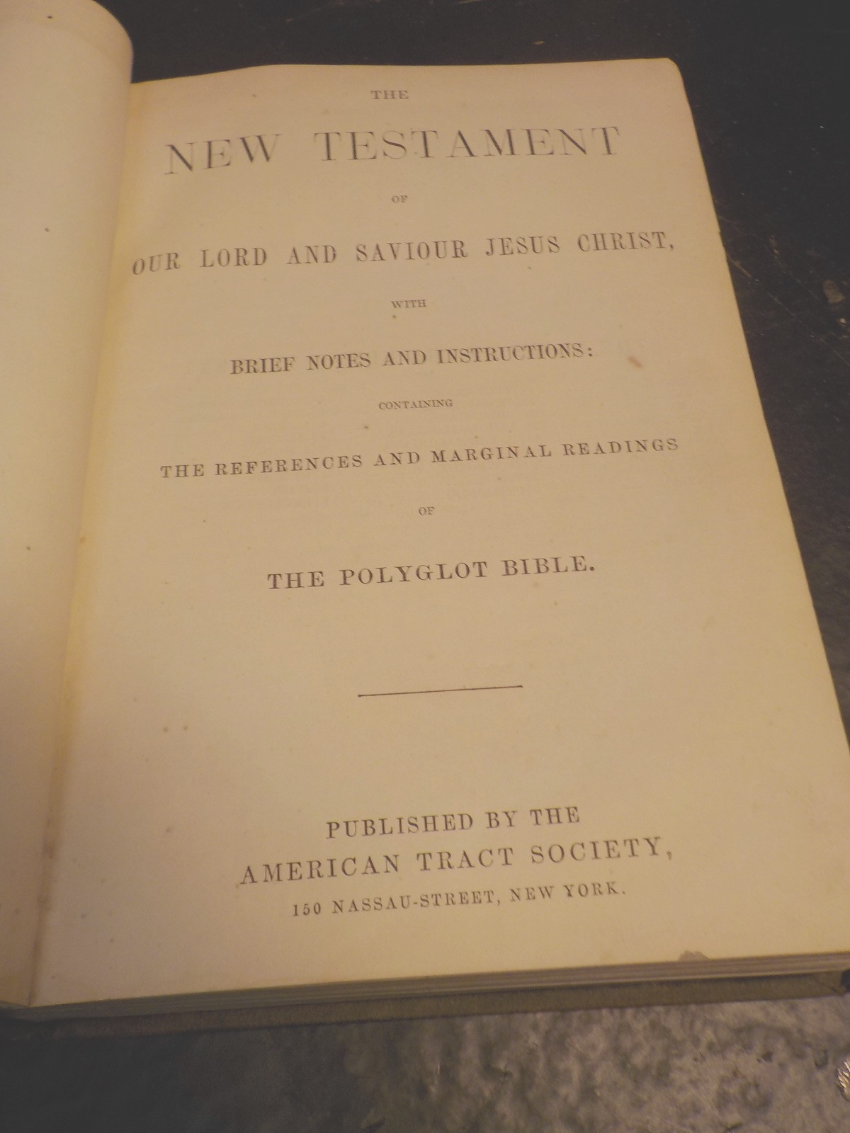New Testament Polyglot 1800's Antique Bible w Maps American Tract Society