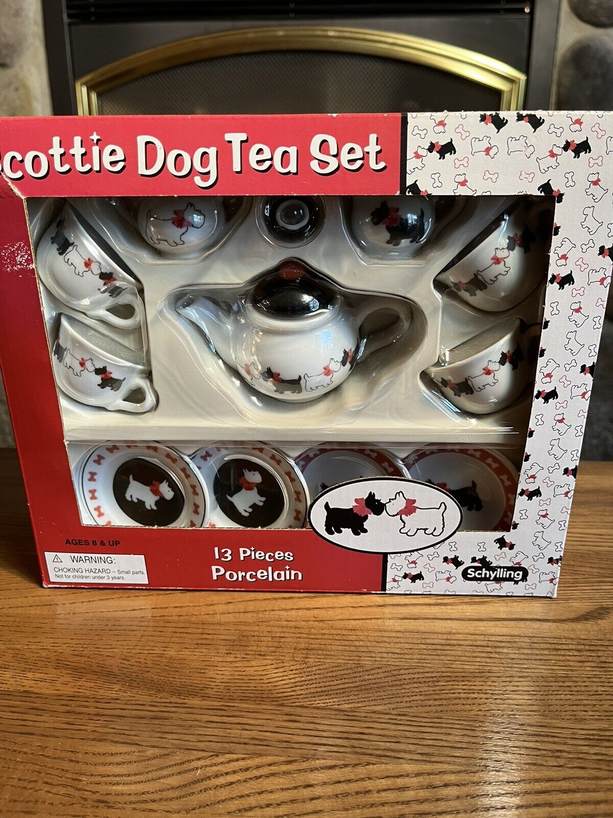 Scotty Dog Scottish Terrier  Dollhouse Tea Set New Old Stock Schylling 🌸