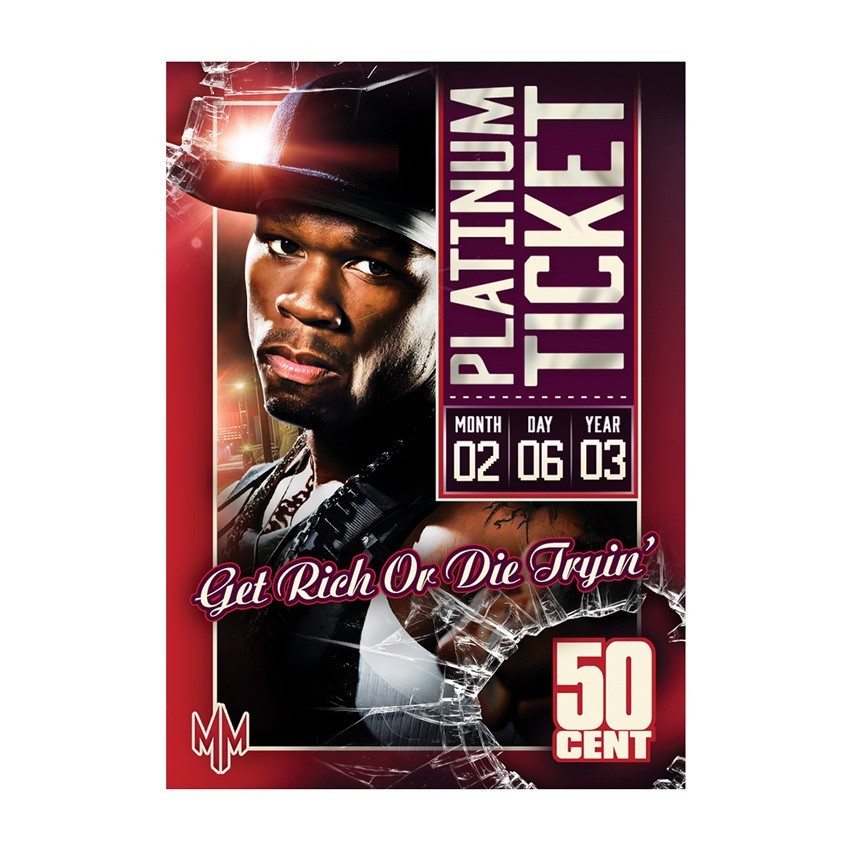 50 CENT Get Rich or Die Tryin PLATINUM TICKET Hip-Hop Trading Card