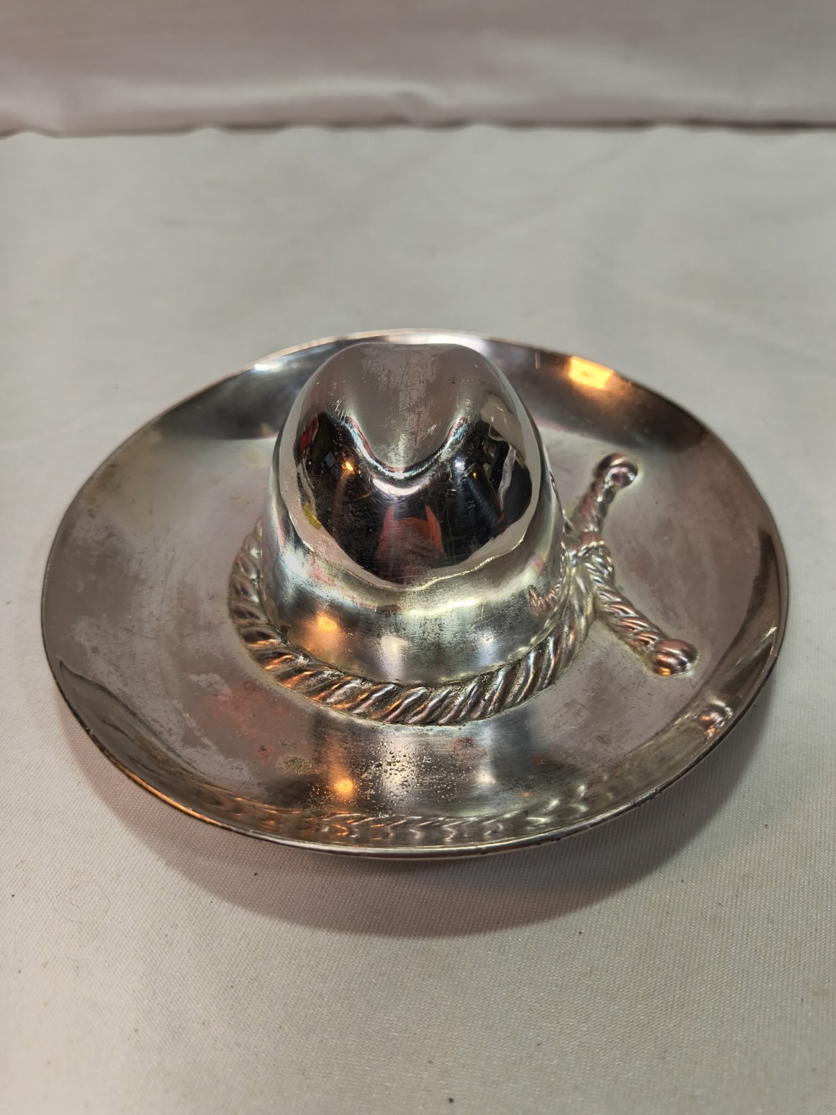 Vintage Silver Plate/Brass 1940\'s Cowboy Hat Ash Tray/Trinket dish Camel MIOJ