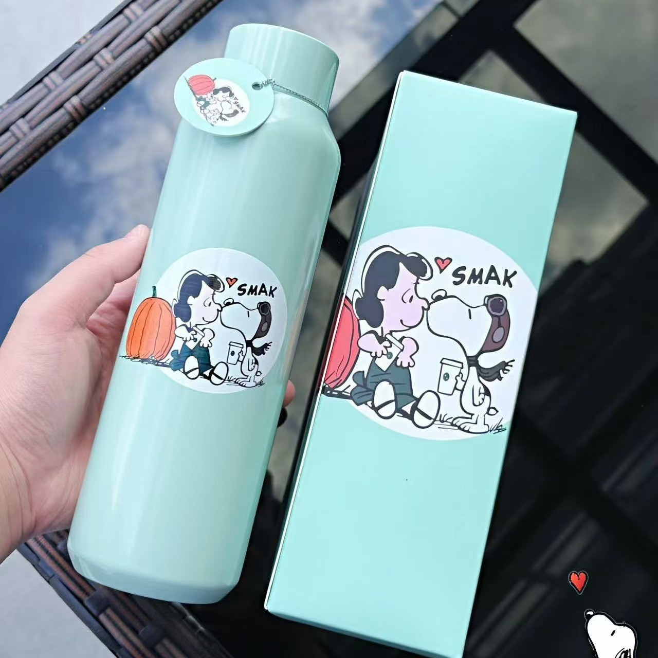 New Starbucks x Snoopy Pumpkin Insulated Tumbler 316 Stainless Steel Mint Green 