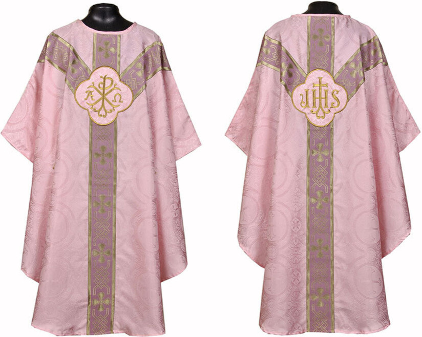 ROSE clergy gothic vestment and stole set, Gothic chasuble, casula, casel, NEW