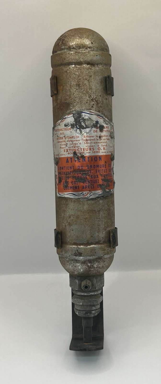 O.B. Vehicle Fire Extinguisher, Mount, 1930-50’s, France, Boulogne sur Seine O.B. Vehicle Fire Extinguisher, Mount, 1930-50’s, France, Boulogne sur Seine