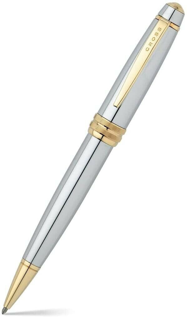 CROSS BAILEY MEDALIST CHROME GOLD TRIM BALLPOINT PEN WITH GIFT BOX (AT0452S-6) CROSS BAILEY MEDALIST CHROME GOLD TRIM BALLPOINT PEN WITH GIFT BOX (AT0452S-6)