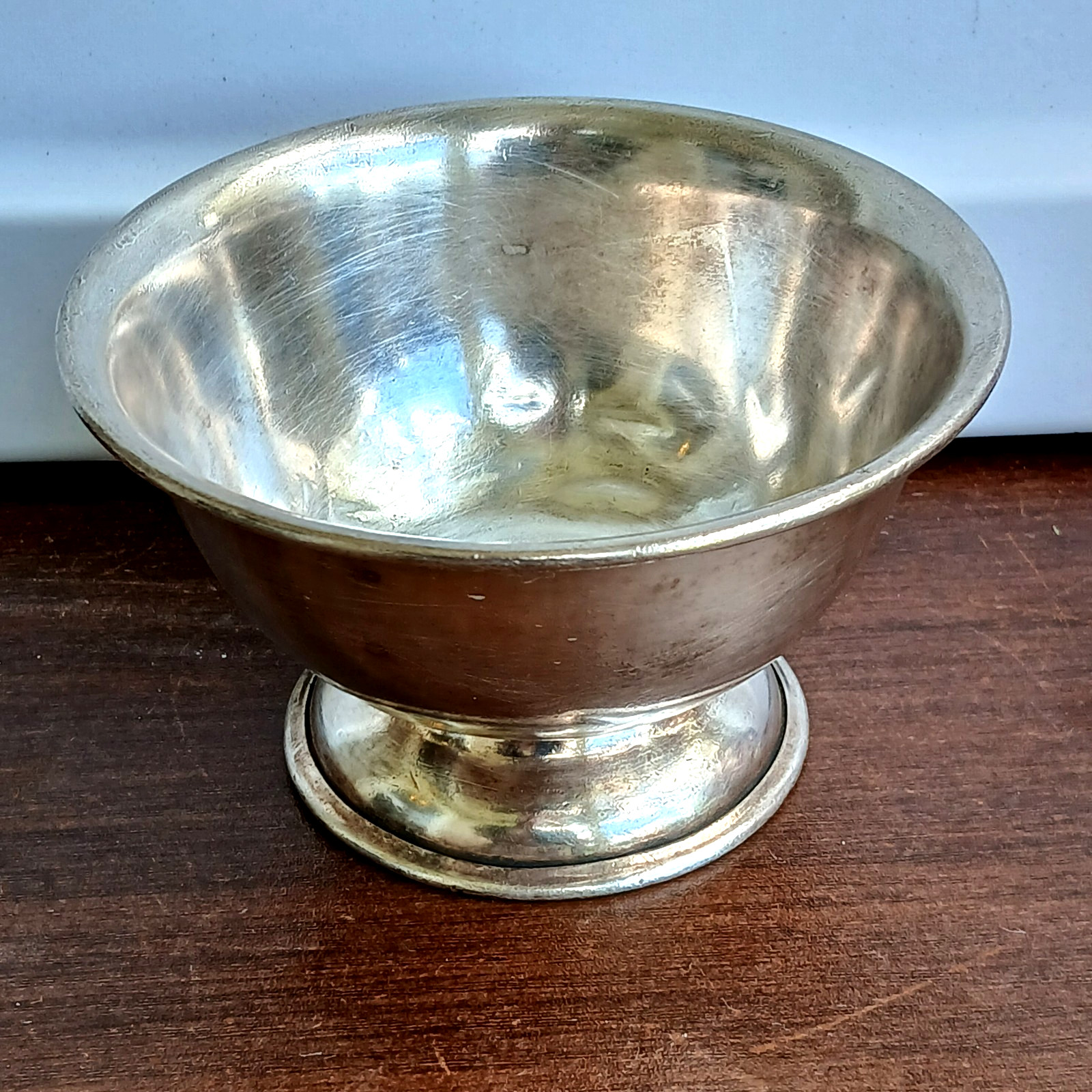 Antique 1950's SHERATON HOTEL Silver Ice Cream Pedestal Bowl Reed & Barton
