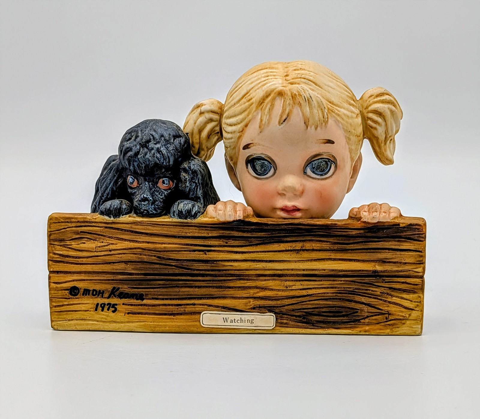 Vintage 1976 Margaret Keane Watching Big Eyes Girl Poodle Figurine Grossman