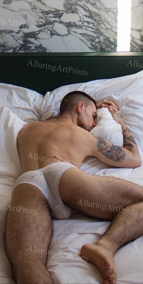 Male Model Photo Print Muscular Handsome Shirtless Hunk Abs Buns- H668