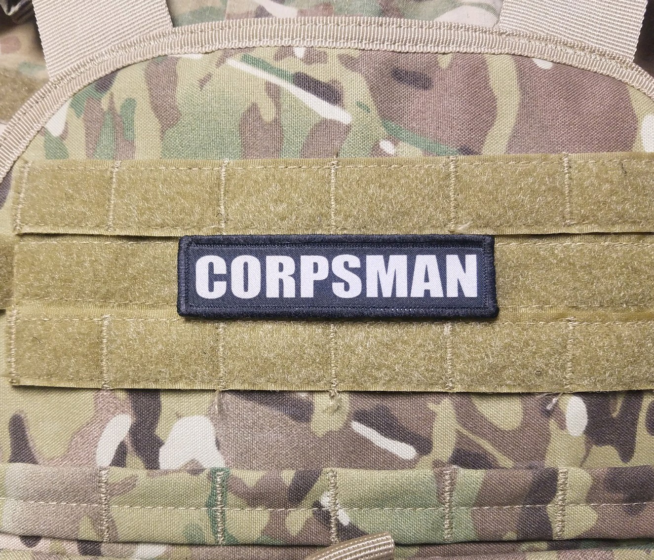 CORPSMAN 1x4 Tactical Hook Navy Military Patch CORPSMAN 1x4 Tactical Hook Navy Military Patch