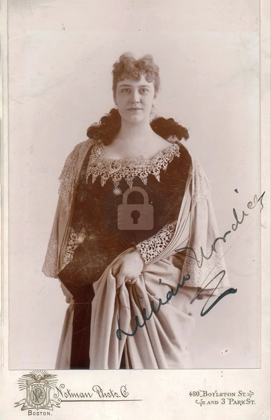 Lillian Nordica Signed Autograph Photo Postcard COPY