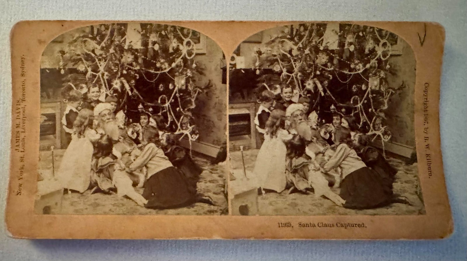 Rare 1897 Santa Claus Stereoview - B.W. Kilburn