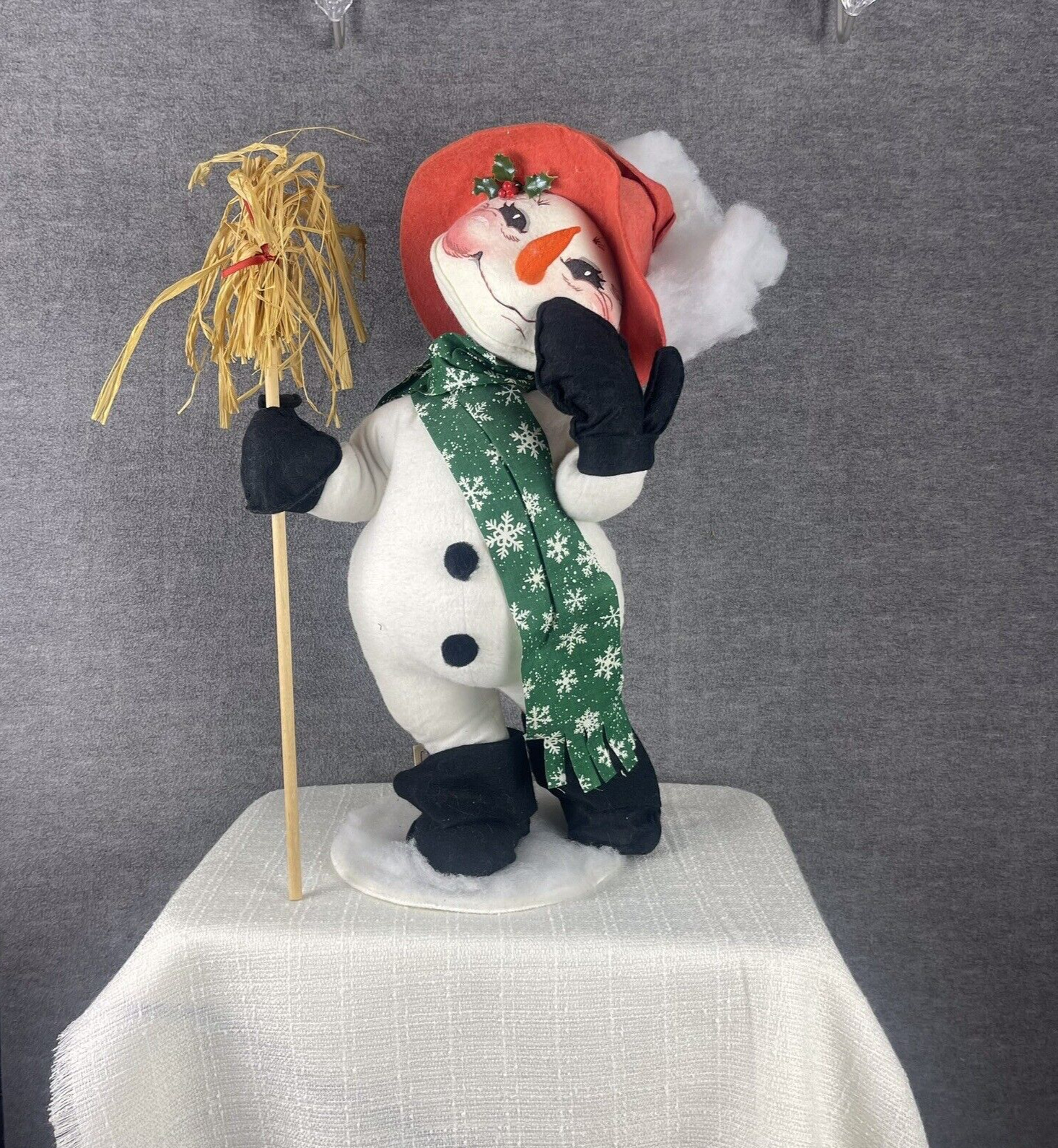 Vintage Large Annalee Christmas Snowman Doll  7525 