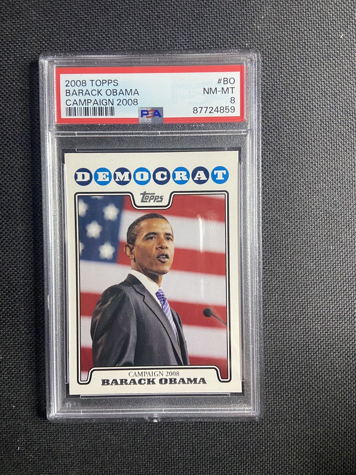 2008 Topps Campaign President Barack Obama RC Rookie PSA 8
