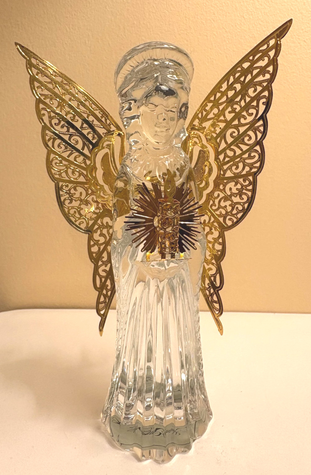 Gorham Angel of Light Crystal Figurine Rare Nativity Czech Republic Christmas