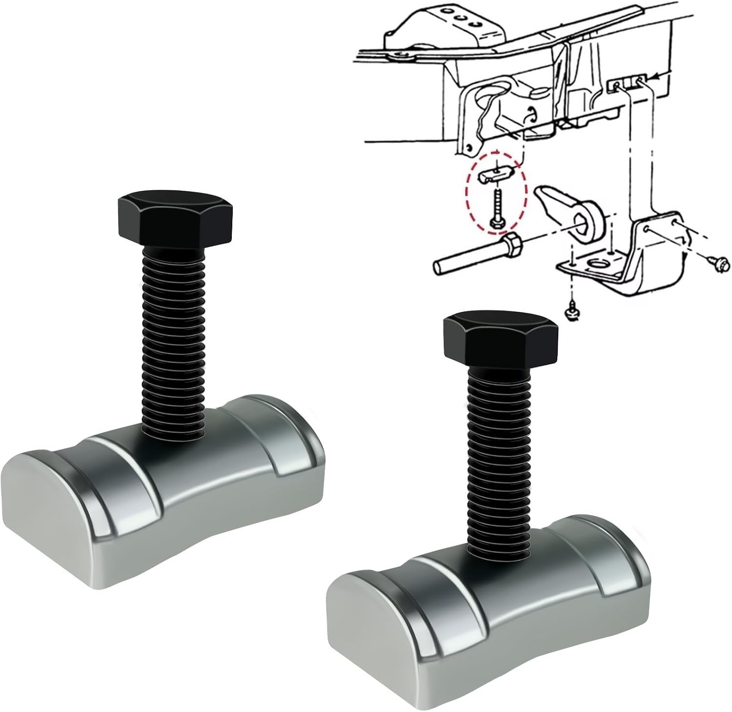 Torsion Bar Adjustment Bolt and Lock Nut Fit for Chevrolet Silverado Tahoe GMC