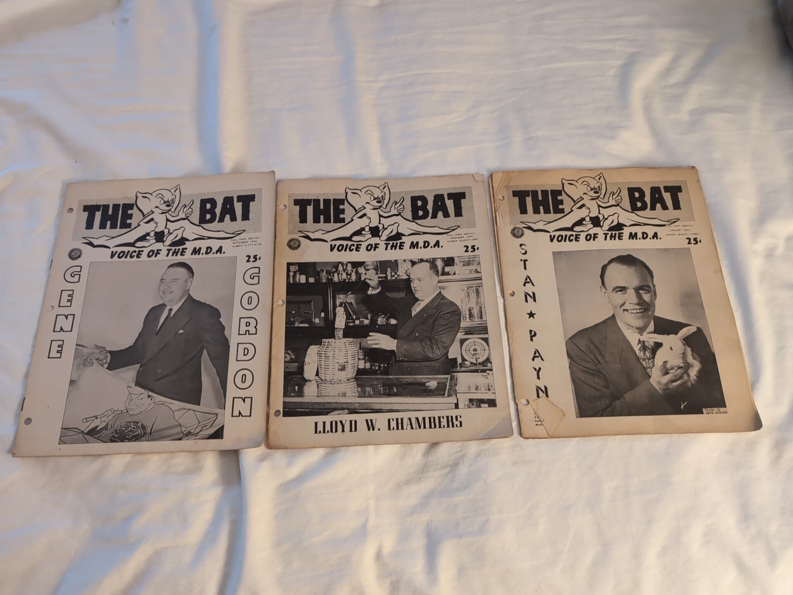 The Bat - Vintage Magic Newsletter MDA 9/49 11/49 & 1/50