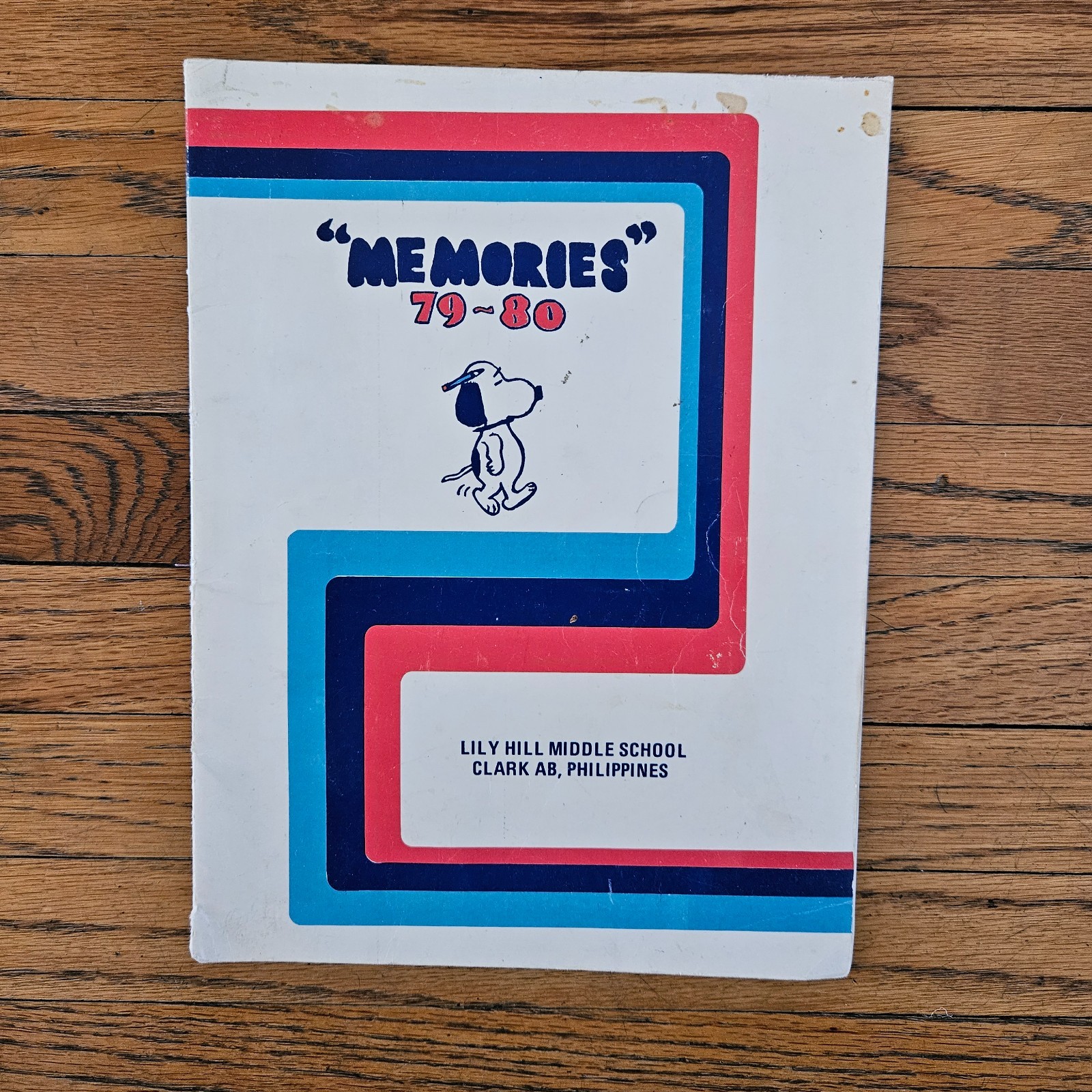VINTAGE 1979 & 1980 CLARK AIR BASE PHILIPPINES MIDDLE SCHOOL YEARBOOK & LETTER