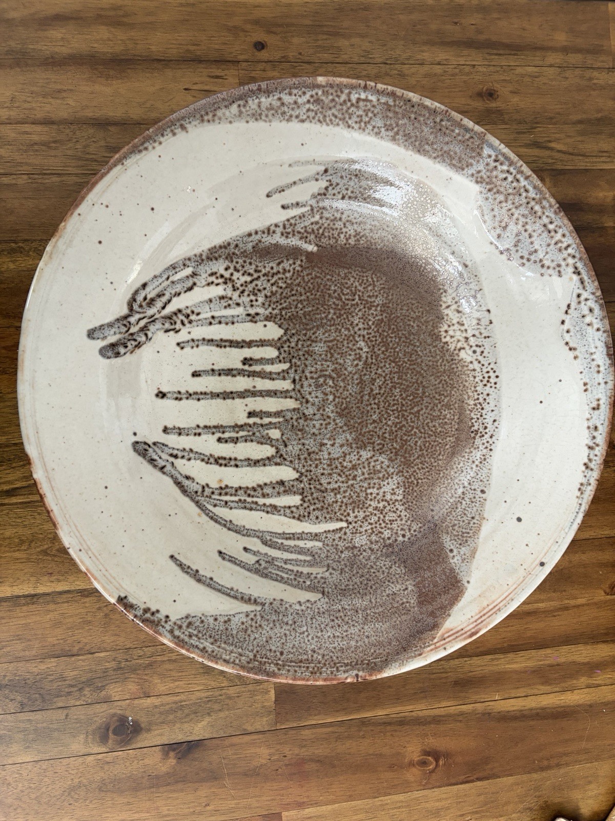 David Cuzick Stoneware Studio Pottery Japandi Shallow Bowl - Artist Signed 1997