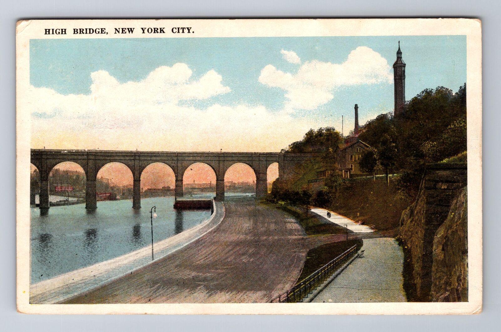 New York City NY- New York, High Bridge, Antique, Vintage Souvenir Postcard
