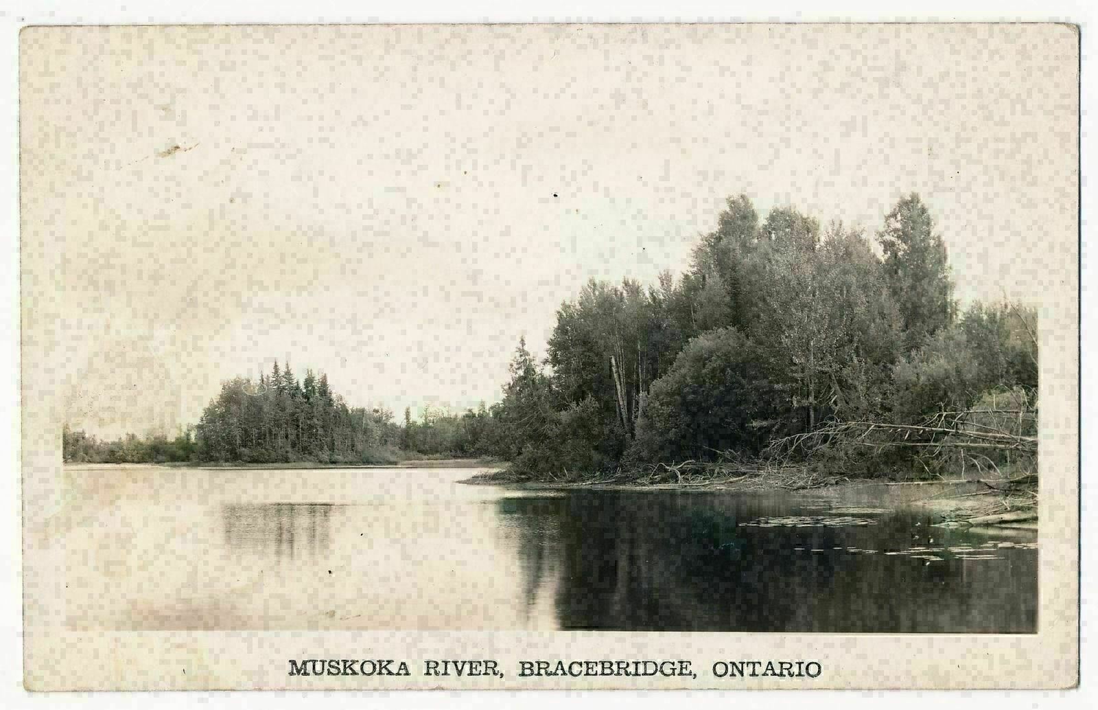 Muskoka River, Bracebridge, Ontario RPPC Muskoka River, Bracebridge, Ontario RPPC