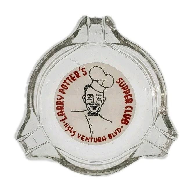 Vintage Marketing Ashtray / Larry Potter's Supper Club / Hollywood California CA