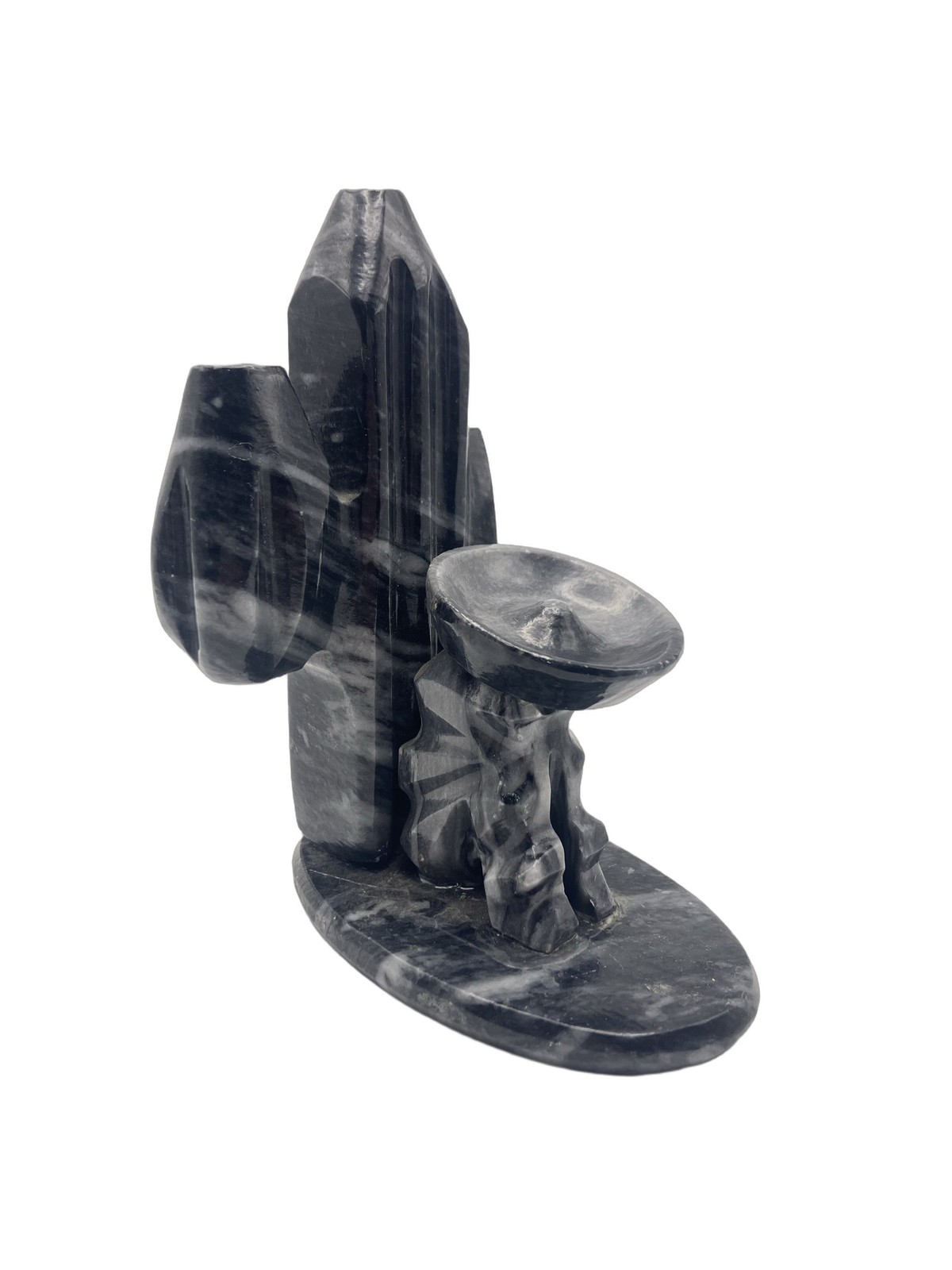 Southwestern Cactus and Sombrero Figurine Onyx Incense Burner Southwestern Cactus and Sombrero Figurine Onyx Incense Burner