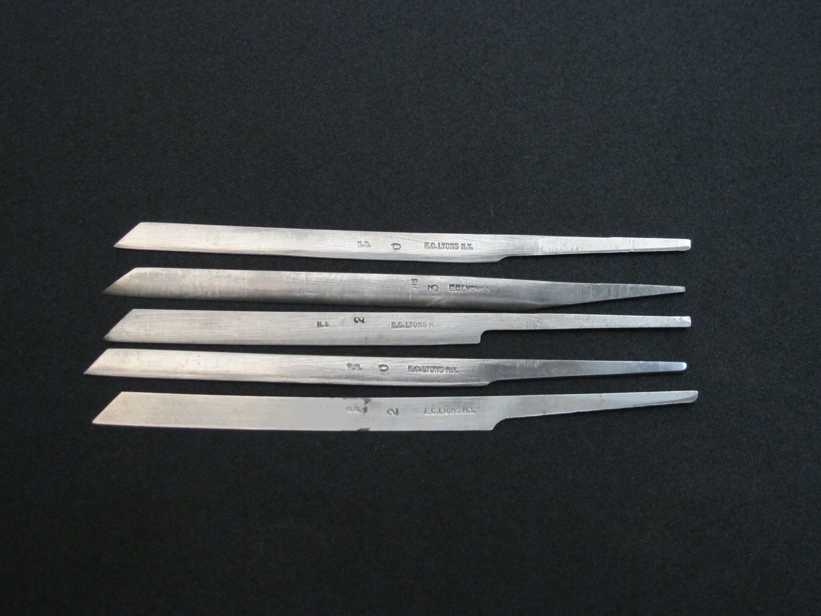 5 Vtg “E.C. LYONS” Jewelers/Silversmithing Chasing/Engraving Antique Rare Tool