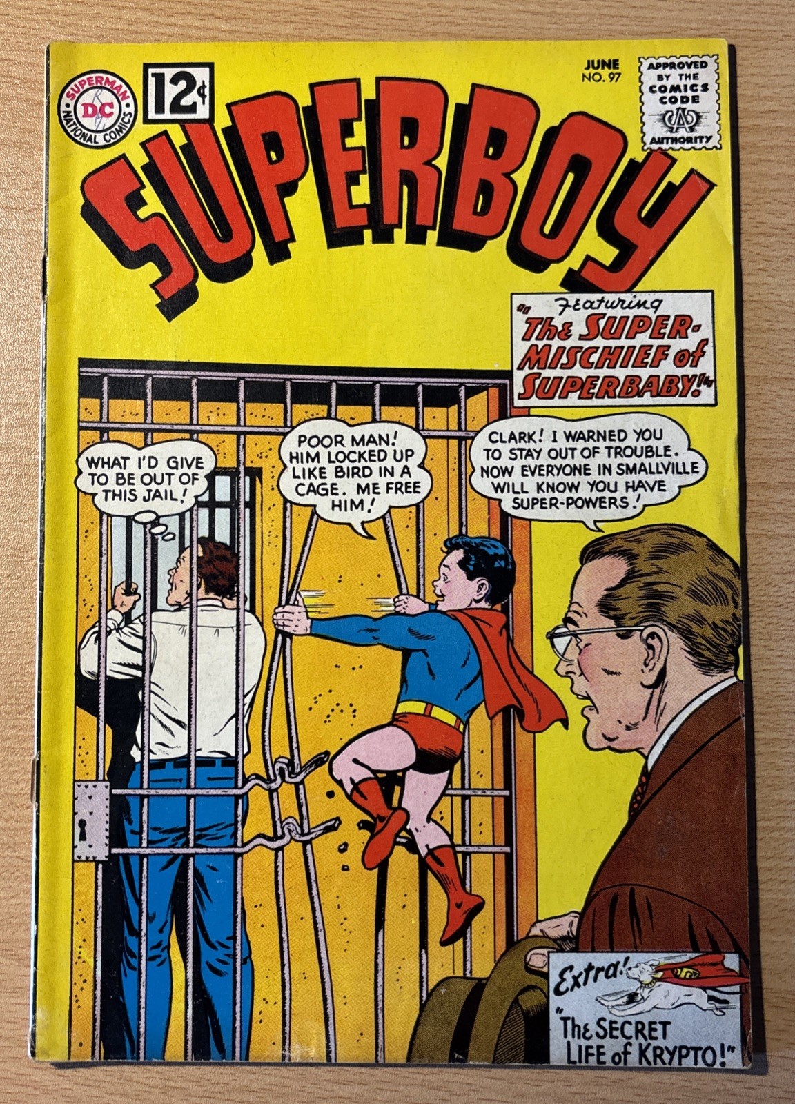 SUPERBOY #97 VG DC COMICS 1962 EXTRA “THE SECRET LIFE OF KRYPTO”