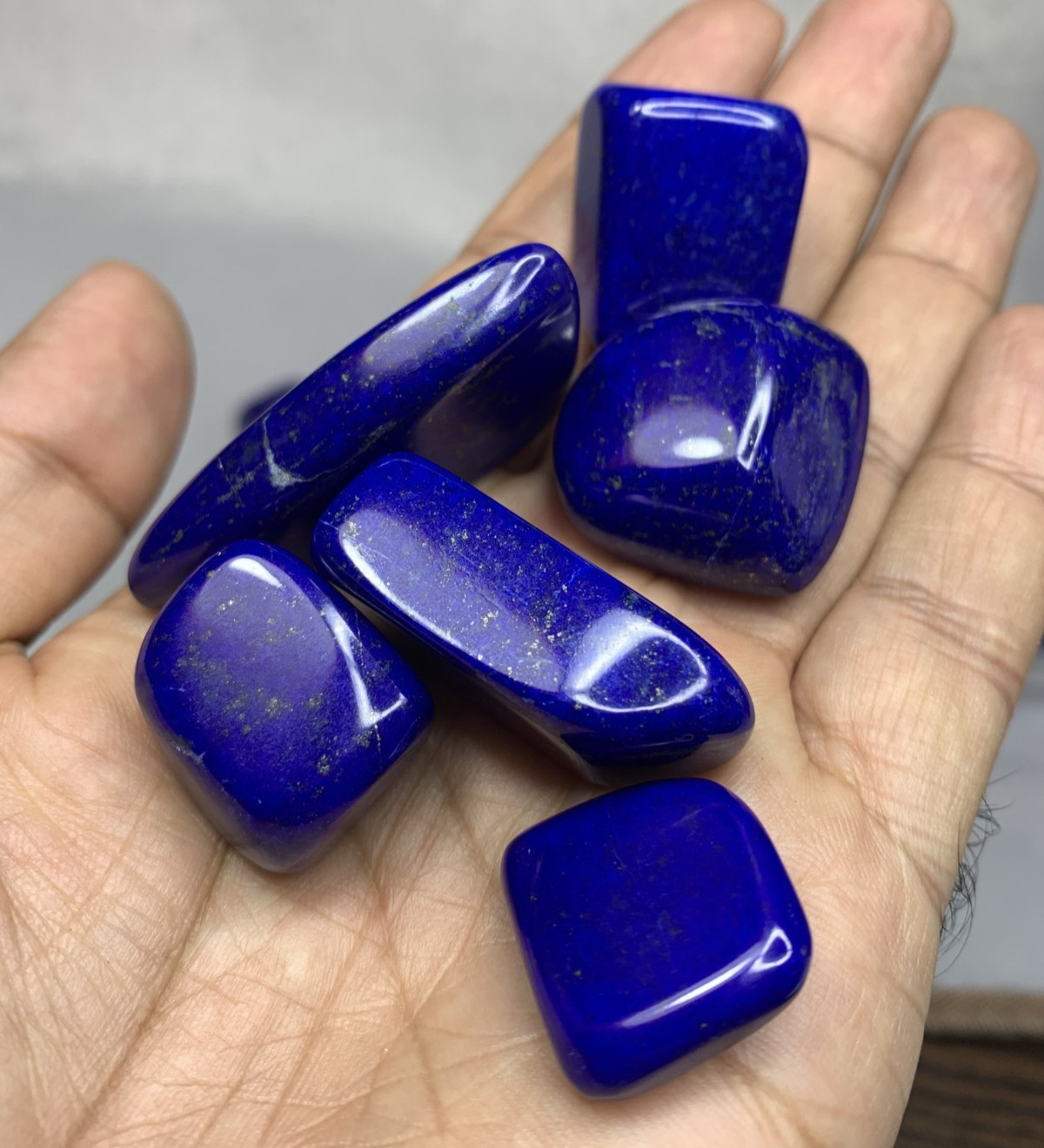 Lapis Lazuli Tumble Lot | Polished Dark Color AAA+ Massage Healing Stones Lapis Lazuli Tumble Lot | Polished Dark Color AAA+ Massage Healing Stones