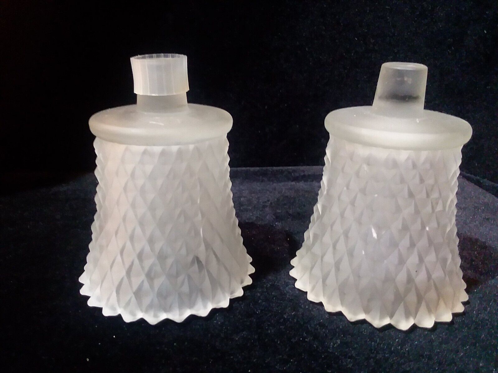 2 Diamond Frosted Point Peg Votive Cup Candle Holders