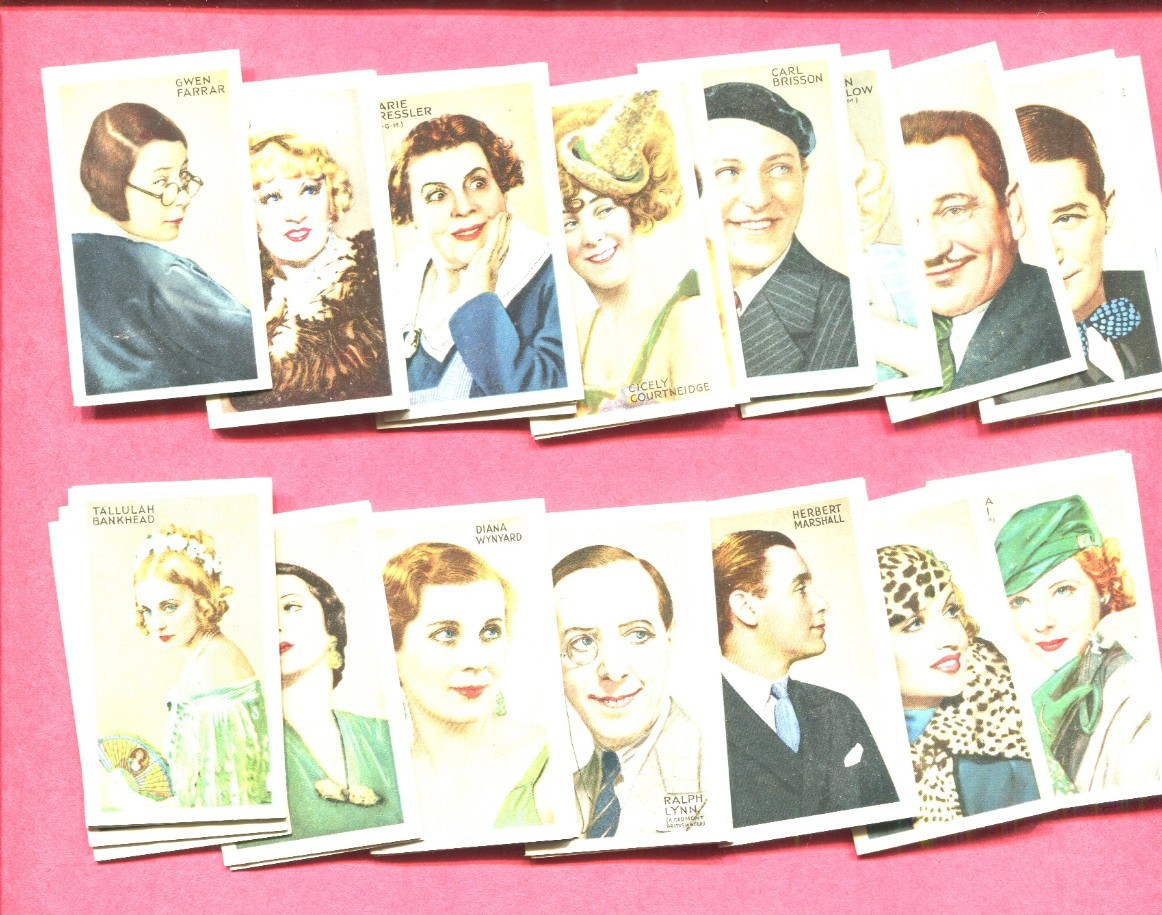1934 GALLAHER LTD. CHAMPIONS OF SCREEN & STAGE 48 DIFFERENT TOBACCO CARD SET