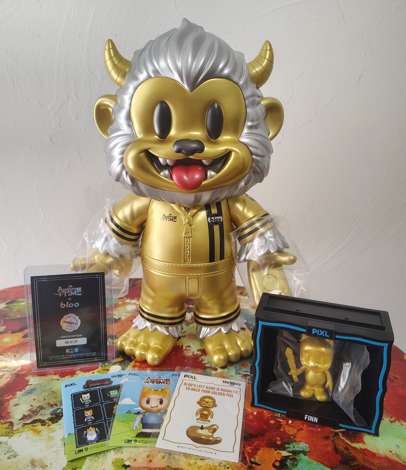 Thrilljoy Mega PIX Adventure Time Gold Bloo LE 300 w/ Gold Finn Pixl Set New