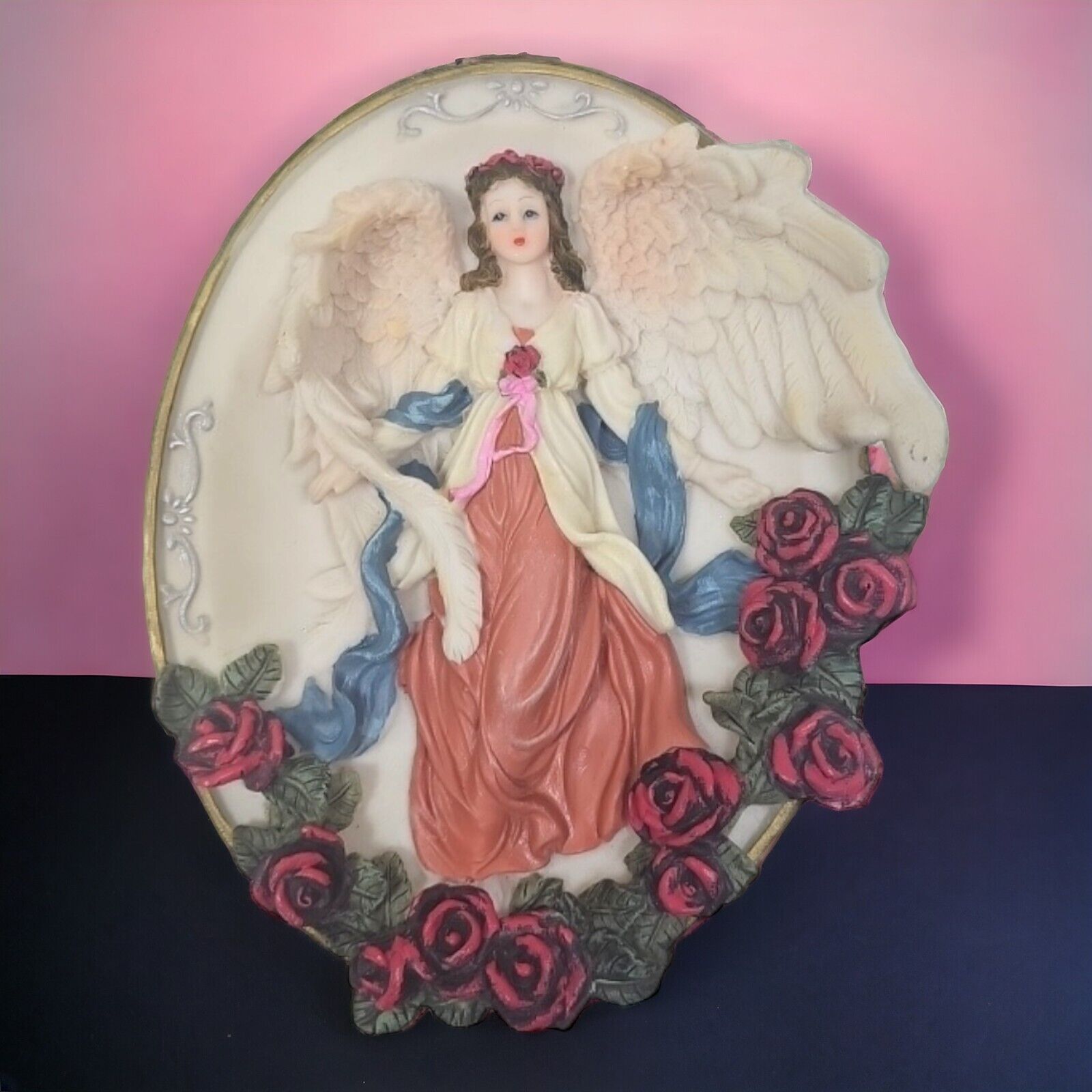 Angel With Roses Plaque Wall Hanging Home Decor 8\