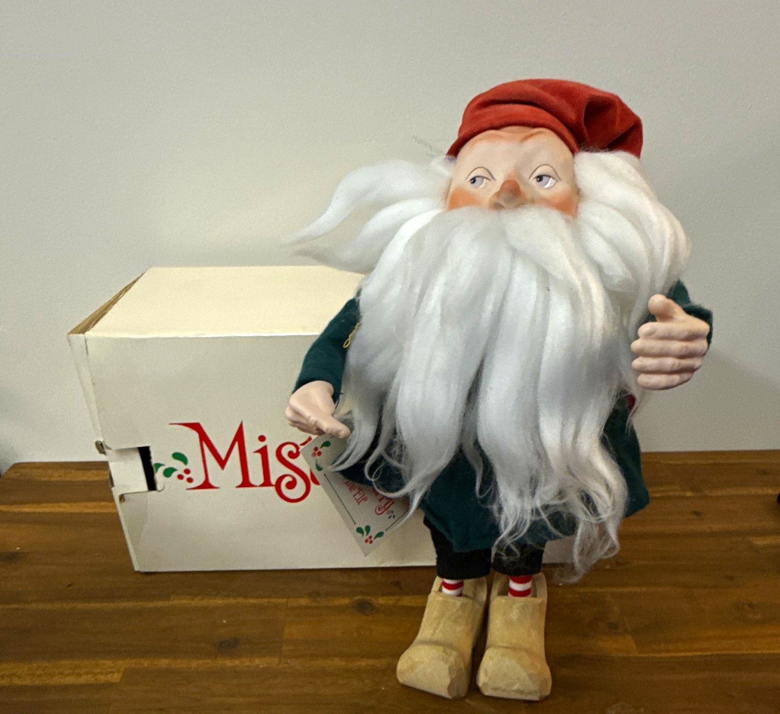 Vtg 1988 Department 56 Mistleberry The Elf Christmas Doll Figurine w/ Box & Tags