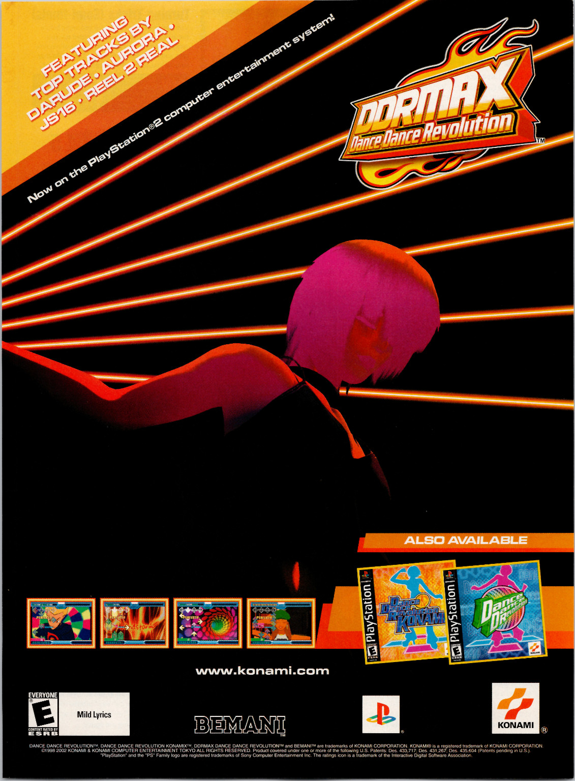 Konami DDRMAX Dance Dance Revolution PS2 Print Ad 2002 Darude Bemani Poster