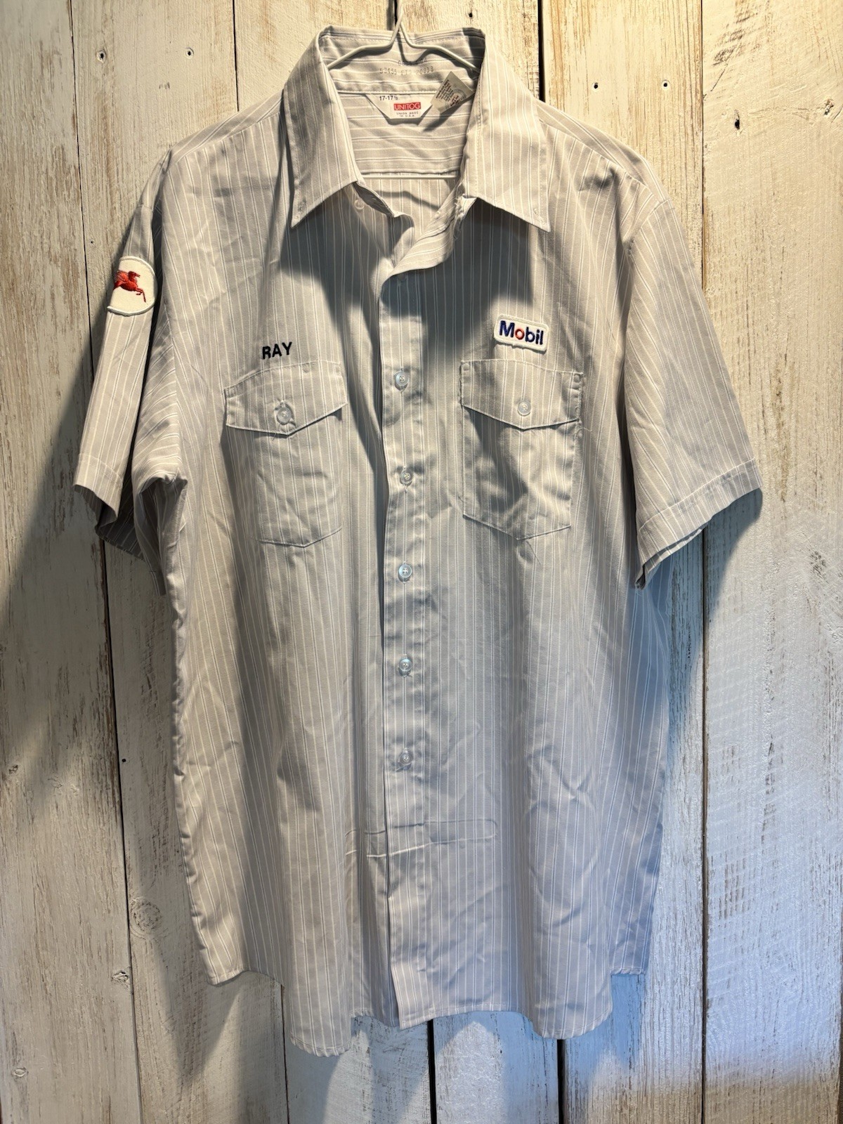 Mobil Men\'s Vintage Oil Shirt Large Unitog Uniform, Gas Service, Pegasus Mobil Men\'s Vintage Oil Shirt Large Unitog Uniform, Gas Service, Pegasus