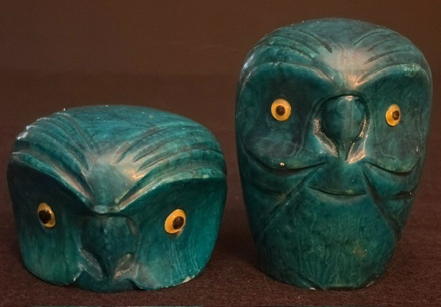 Pair of Signed Natural Stone Heavy Owl Figures Made in Italy 1960s-70s Pair of Signed Natural Stone Heavy Owl Figures Made in Italy 1960s-70s