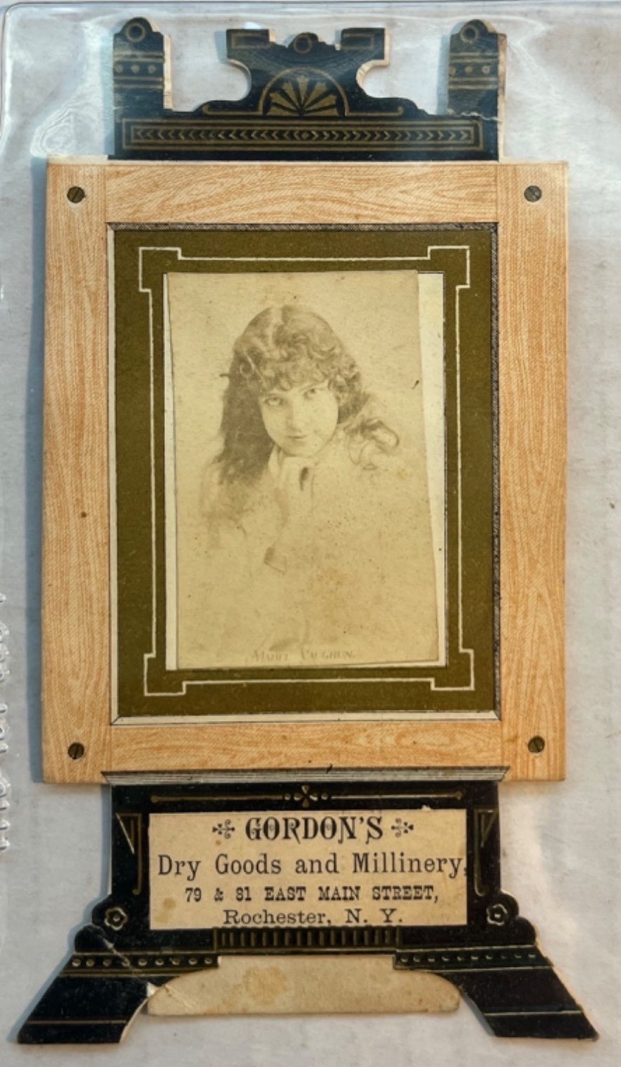 Antique c1890 Gordon\'s Dry Goods Millinery Rochester NY Advertising Photo Frame