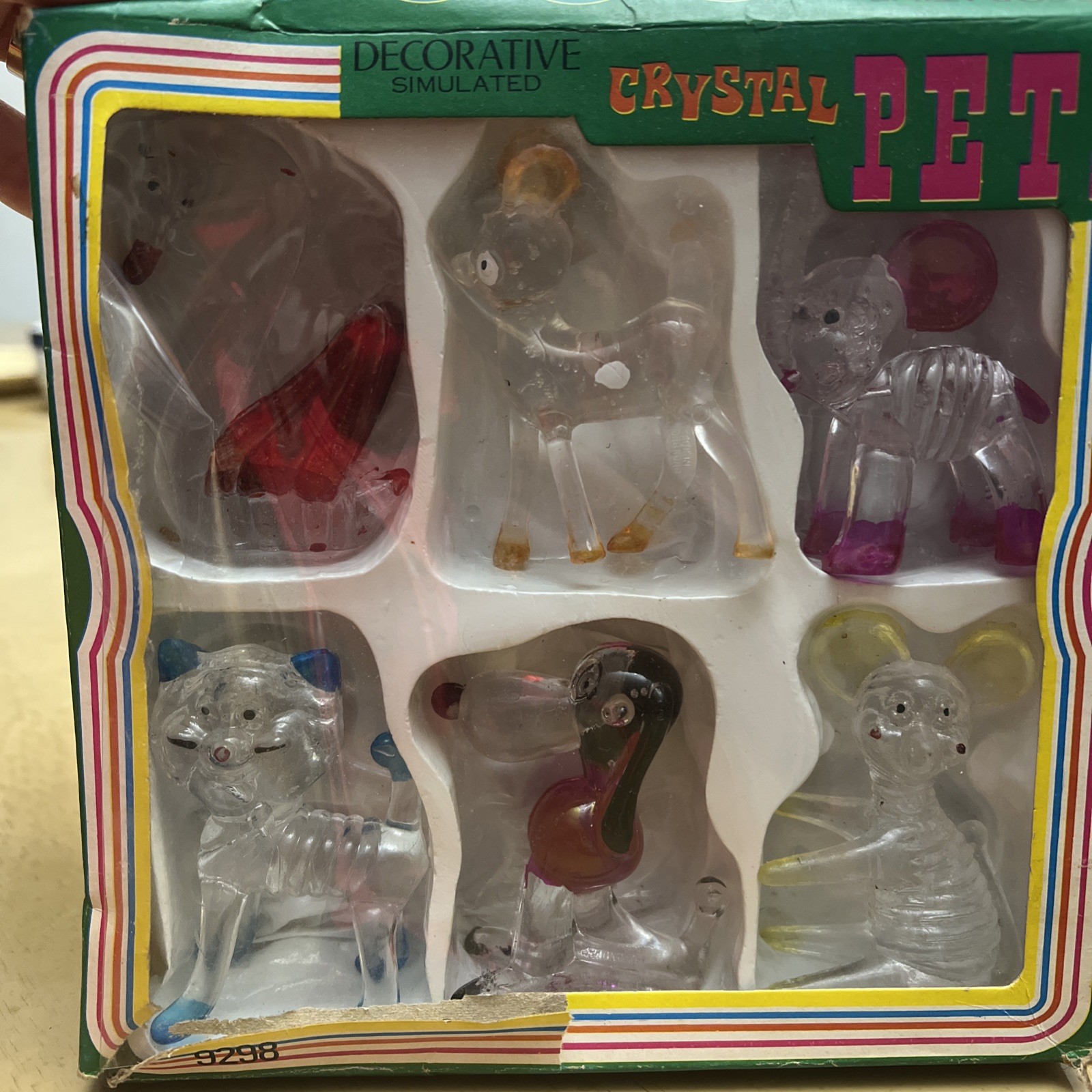 Vtg 70's Decorative Simulated Crystal Pets elephant swan snoopy 
