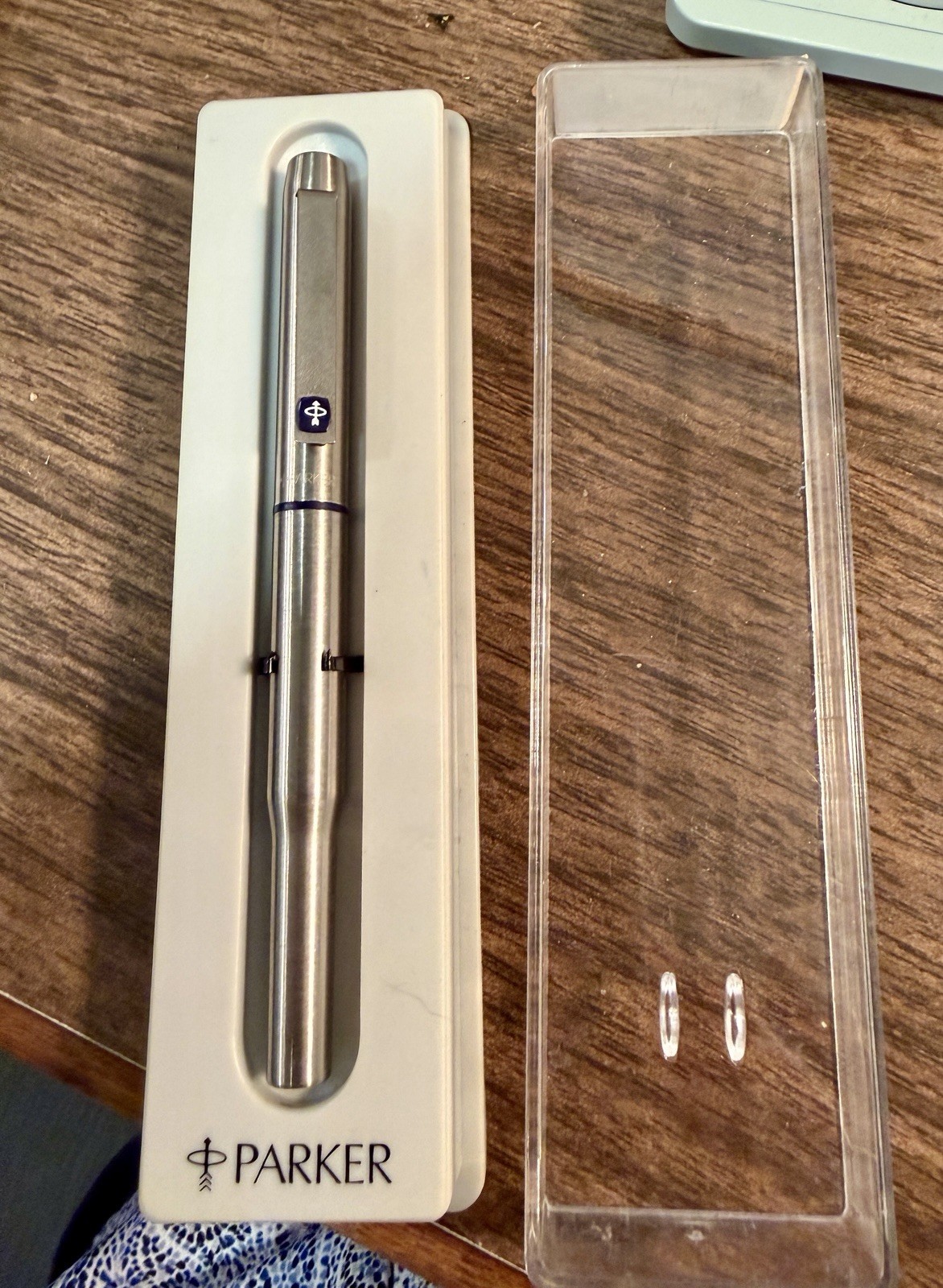 Vintage 1980s PARKER 25 Flighter CT Stainless Steel Fountain Pen M NIB