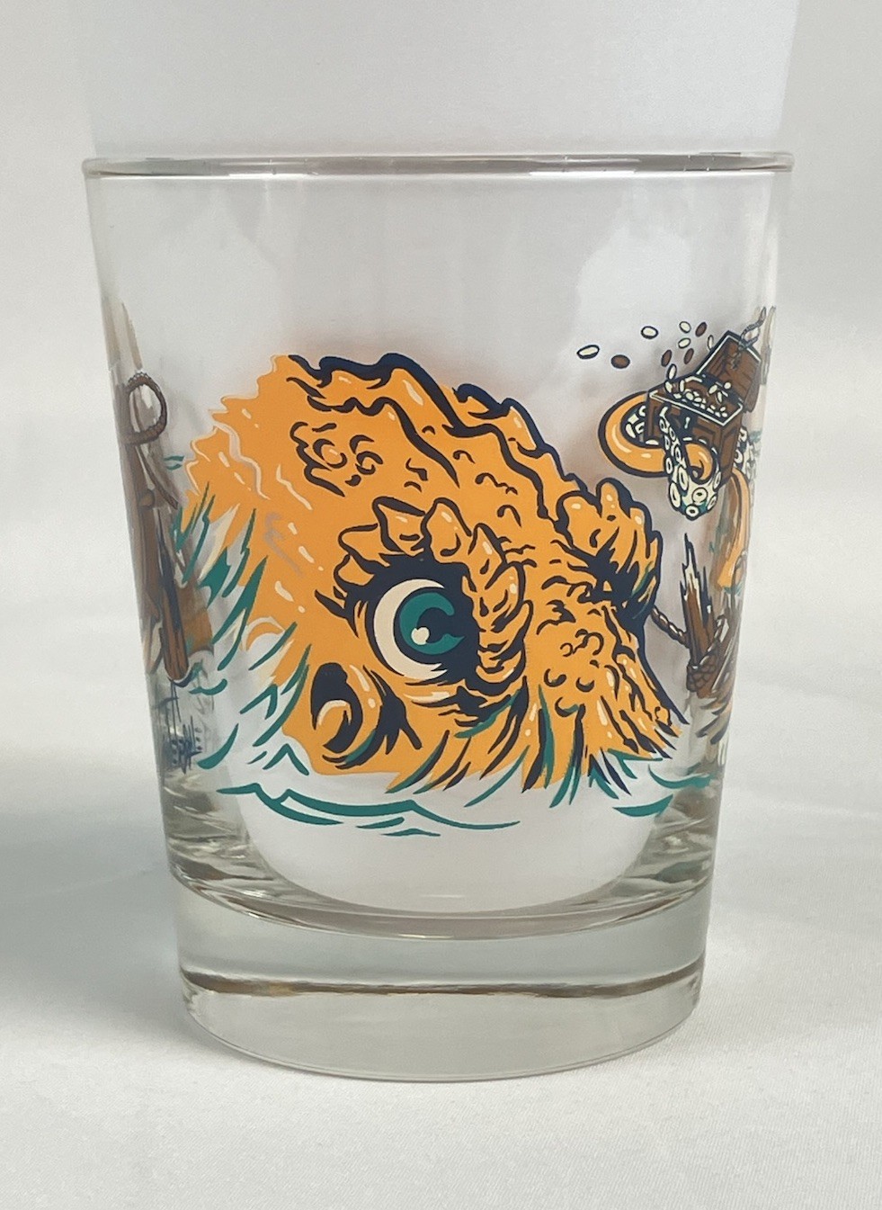 Hidden Harbor Mai Tai Glass Tiki Inside Passage Octopus Tony Canepa Yellow New