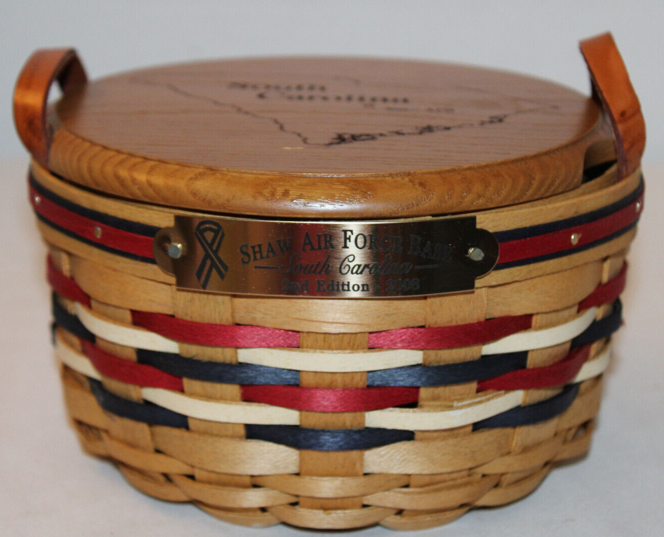 AMERICAN TRADITIONS BASKET,  PROTECTOR,  LID, LIKE LONGABERGER BUTTON, 4TH JULY