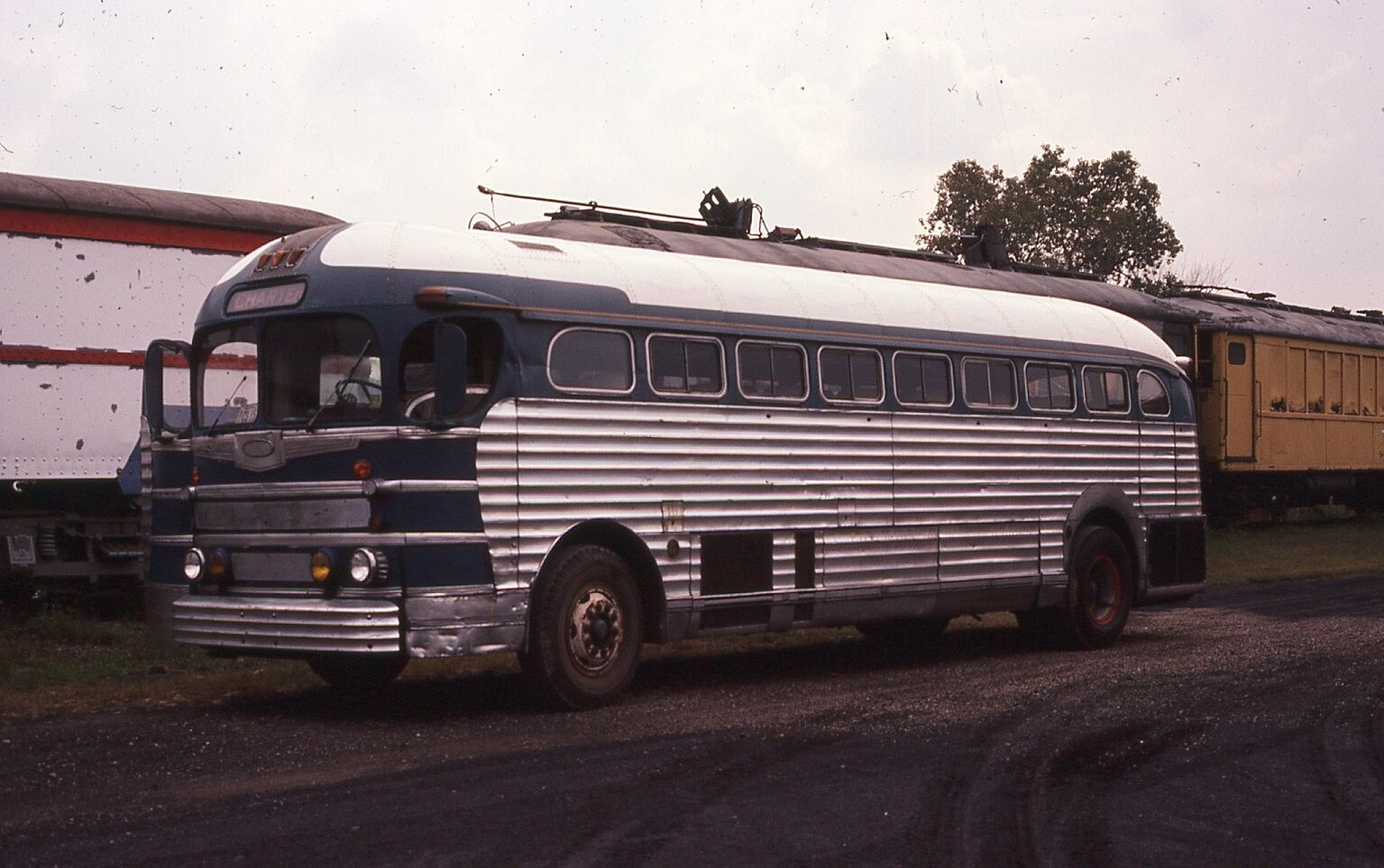 Original Bus Slide Vintage Charter Bus Blue Silver 1983 #12