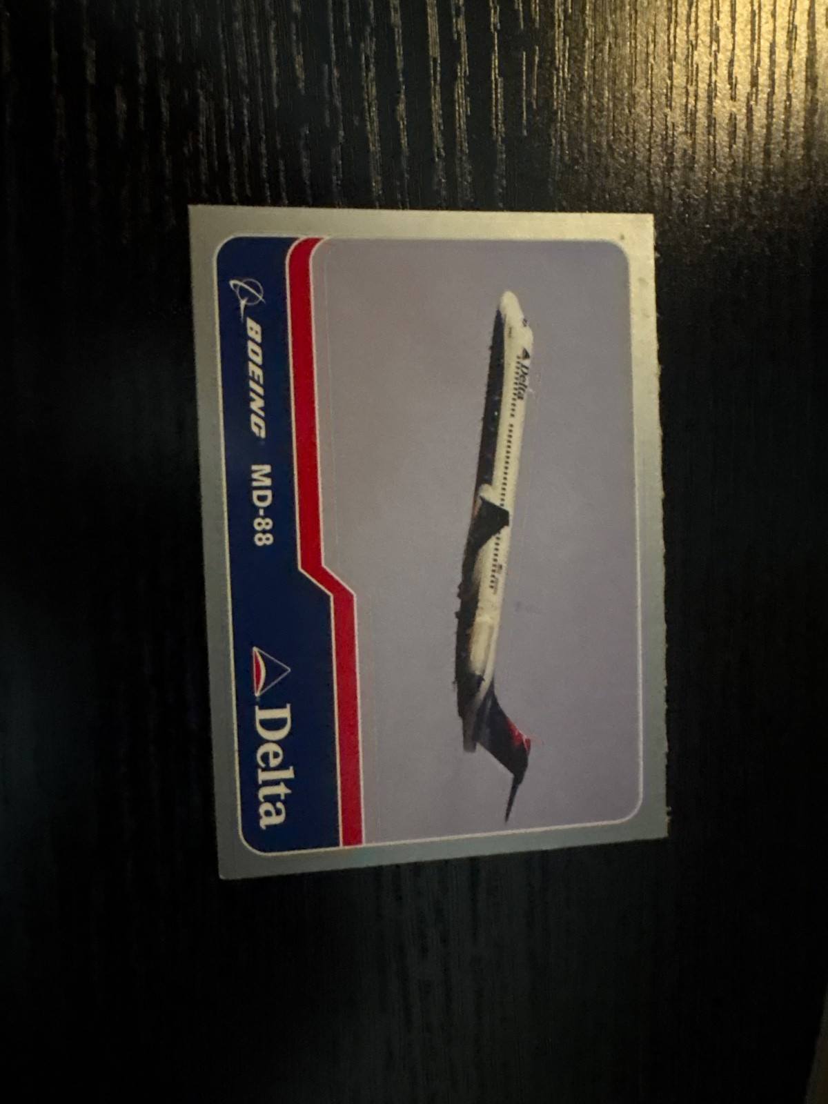 RARE & VINTAGE 2003 Delta Airlines - Trading Card #2 Boeing MD-88 (W/ Protector)