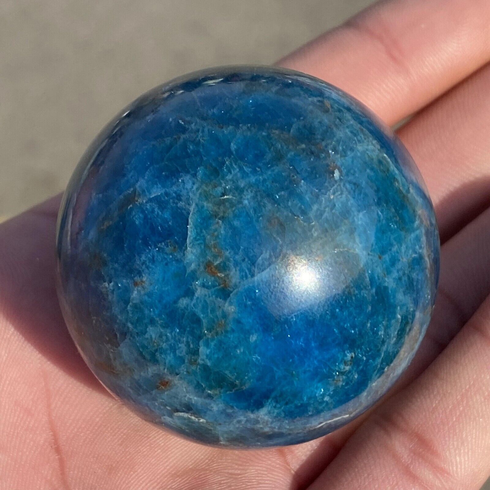 1pc Natural Blue Apatite Ball Sphere Quartz Crystal Mineral Reike Healing 40mm+