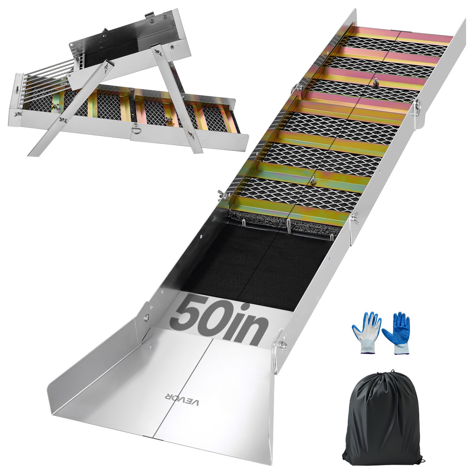 VEVOR High Banker Gold Sluice 2-in-1 Highbanker Sluice Box Aluminum Alloy 50