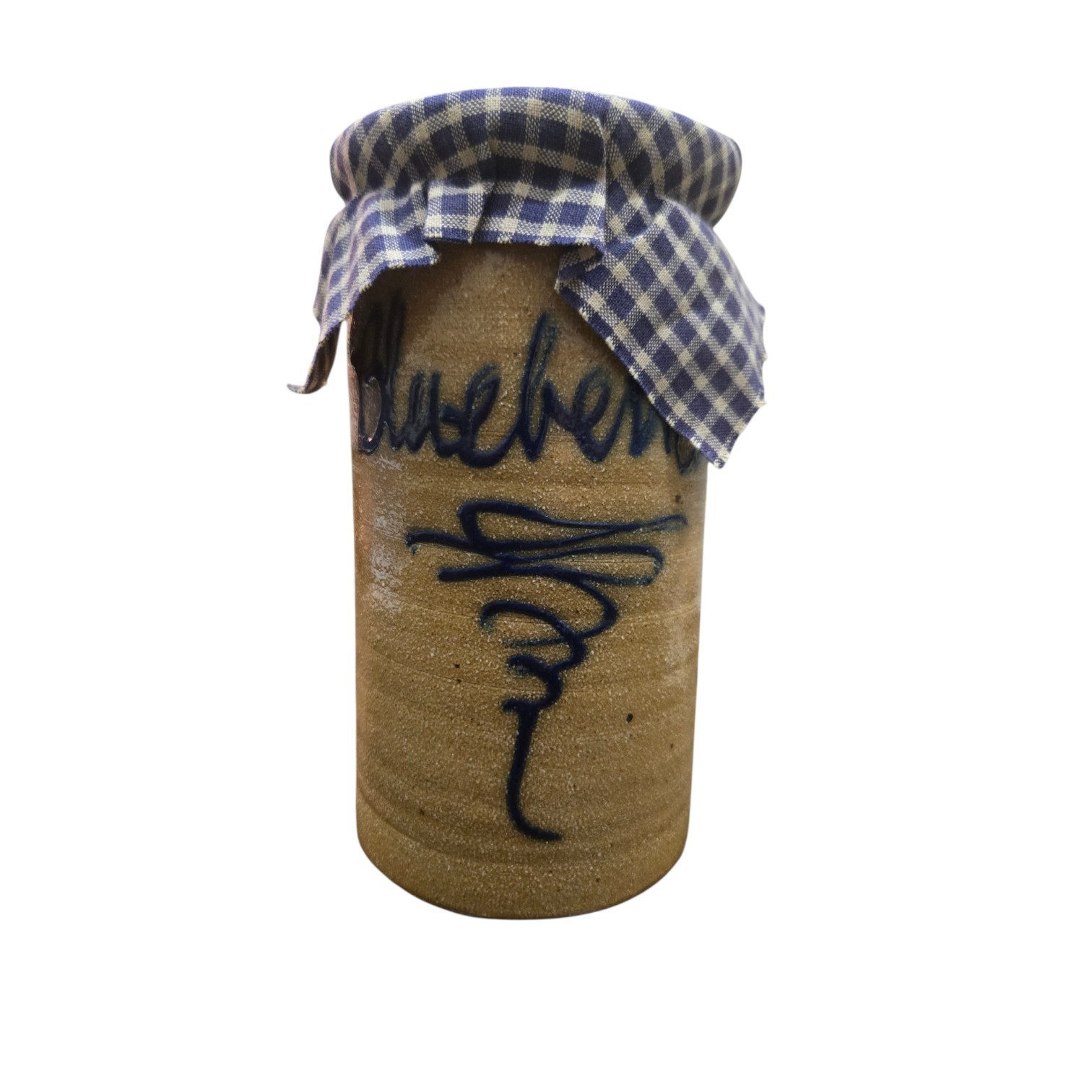Vntg B Stebner Pottery Blueberries Stoneware Crock Handwritten 7\
